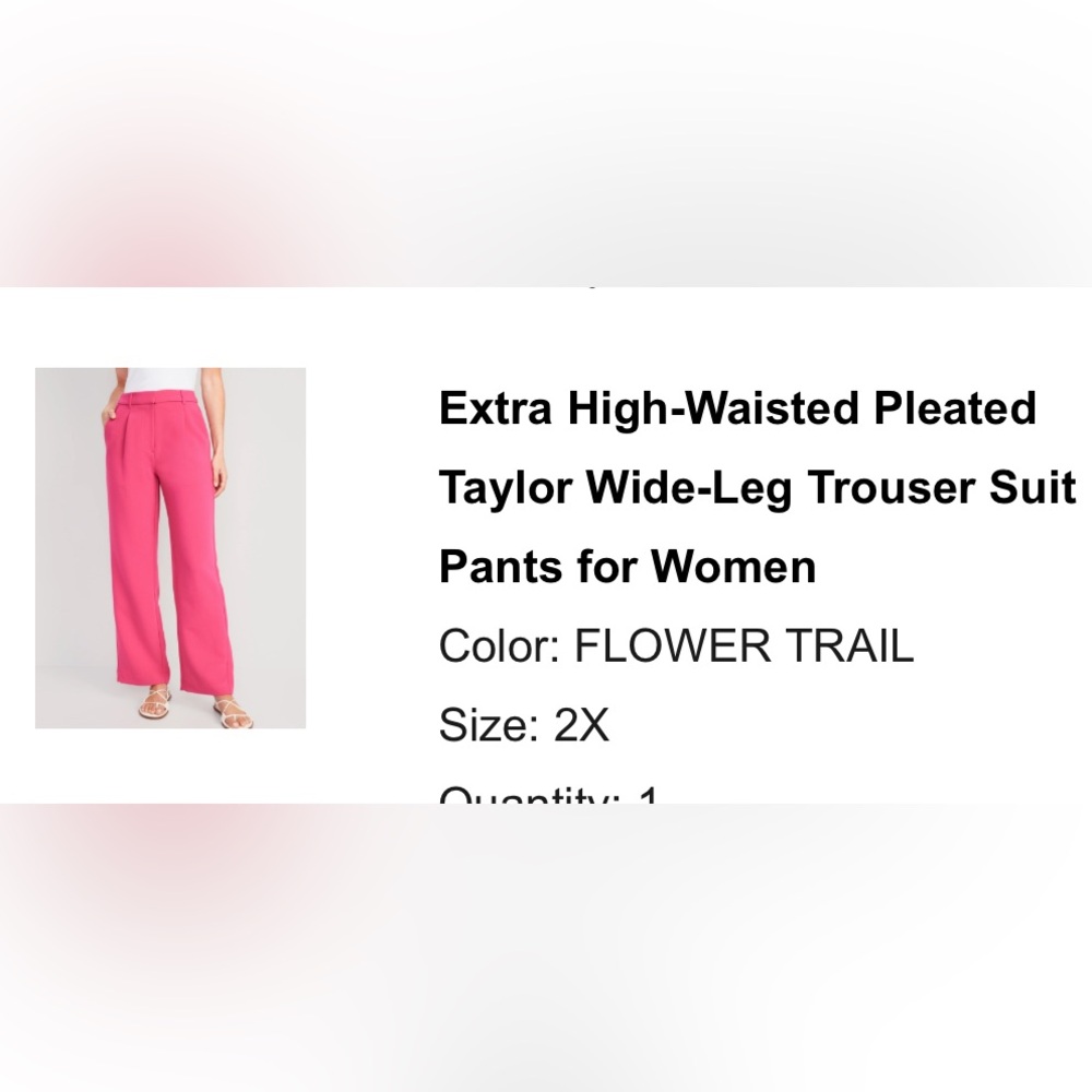 Plus Size, NWT, Old Navy 2X Extra High Waisted Pleated Wide Leg Trousers